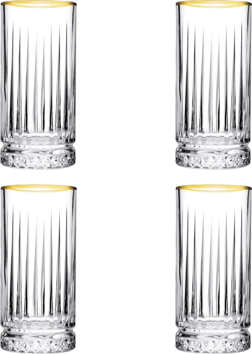 Pasabahce Elysia Longdrinkglas 28cl - Goud - 4 Stuks