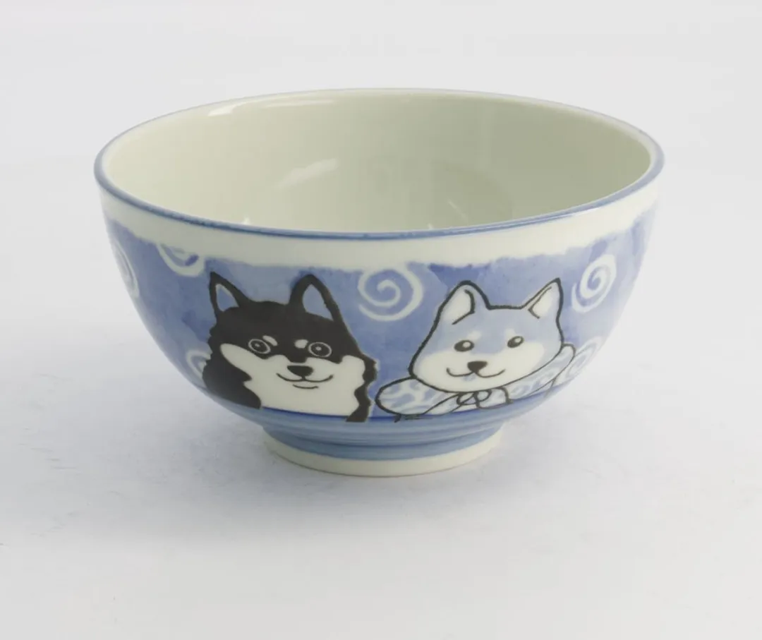 Tokyo Design Studio Kawaii Rijstkom Shiba Hond - Blauw 600ml