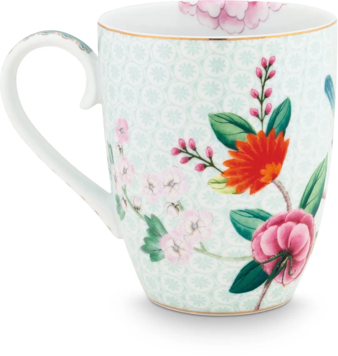 Pip Studio Blushing Birds Mokken 350ml - 6 Stuks - Khaki