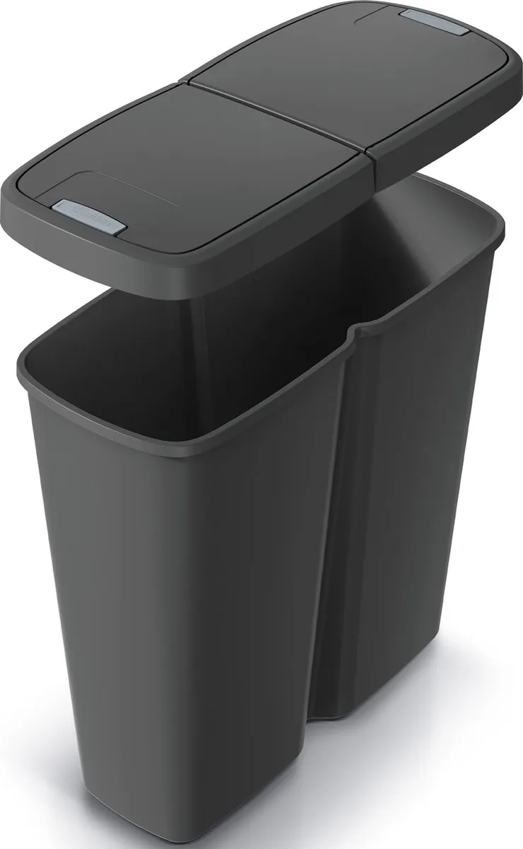 Prosperplast Keden Duo Prullenbak 50L - 55x25x57cm Grijs