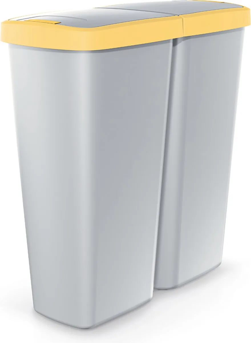 Prosperplast Keden Duo Prullenbak 50L - 55x25x57cm Grijs