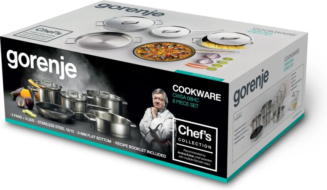 Gorenje CWSA08HC Pannenset 5-delig - Roestvrijstaal - afbeelding 5 van 6