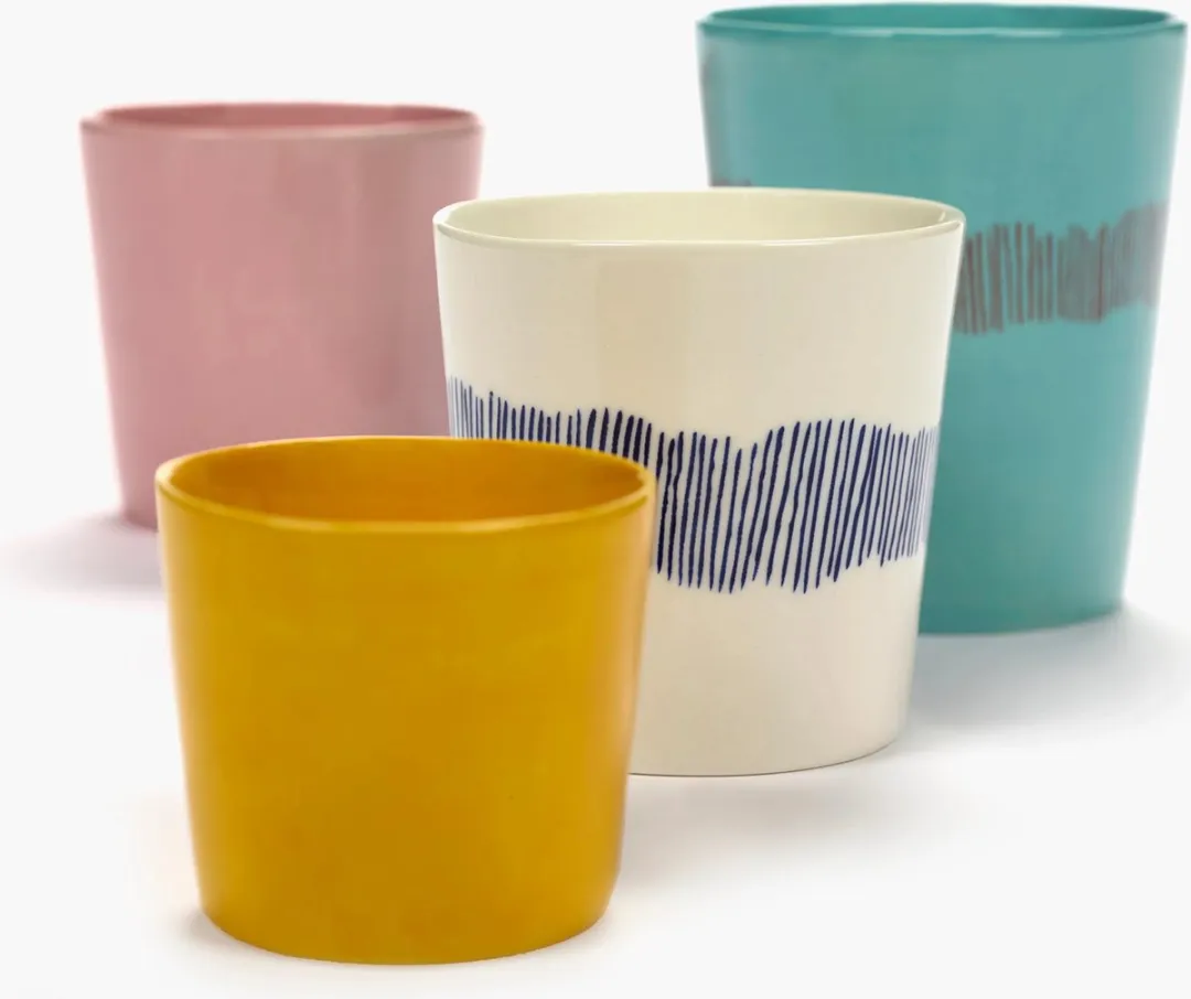 Serax Ottolenghi Feast Koffiekop - Wit/Blauw - 4 Stuks