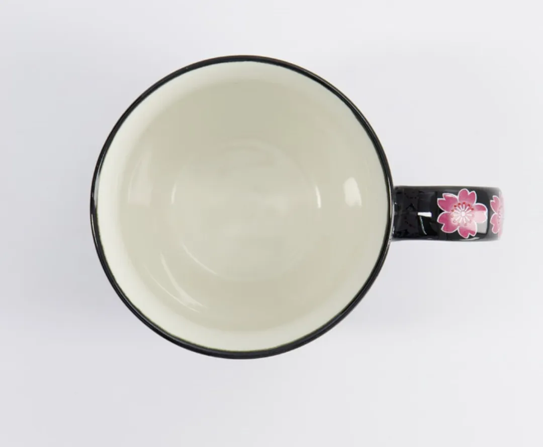 Tokyo Design Studio Kawaii Flower Mok 21175 - 300ml - Zwart/Rozewit - afbeelding 6 van 6