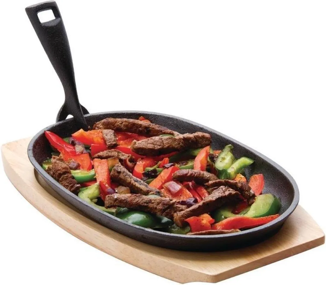 Olympia Gietijzeren Pan Ovaal GJ557 28cm - Zwart