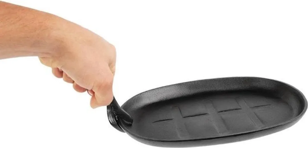 Olympia Gietijzeren Pan Ovaal GJ557 28cm - Zwart