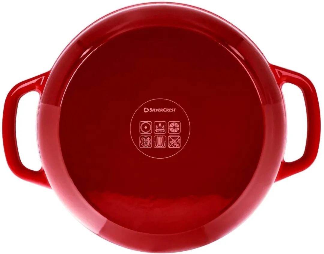 Silvercrest Gietijzeren Pan 26cm - Rood - 2 Stuks