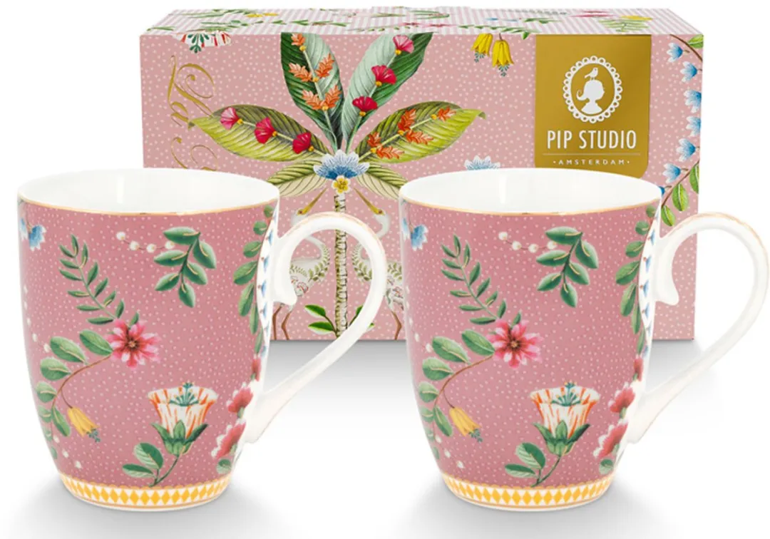 Pip Studio La Majorelle Mok Large - 2 Stuks - 350ml - Roze