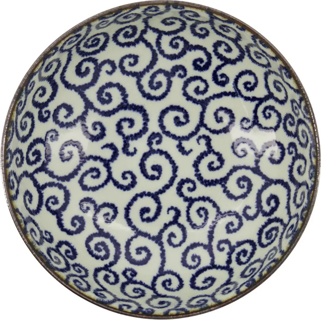 Tokyo Design Studio Ten Karakusa Ramen Bowl 1850ml - 22cm - Zwart/Wit