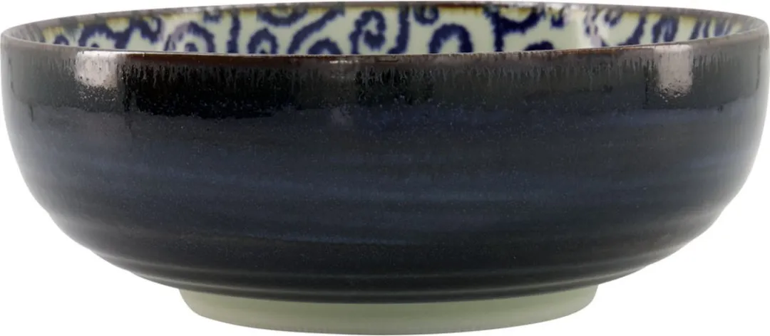 Tokyo Design Studio Ten Karakusa Ramen Bowl 1850ml - 22cm - Zwart/Wit