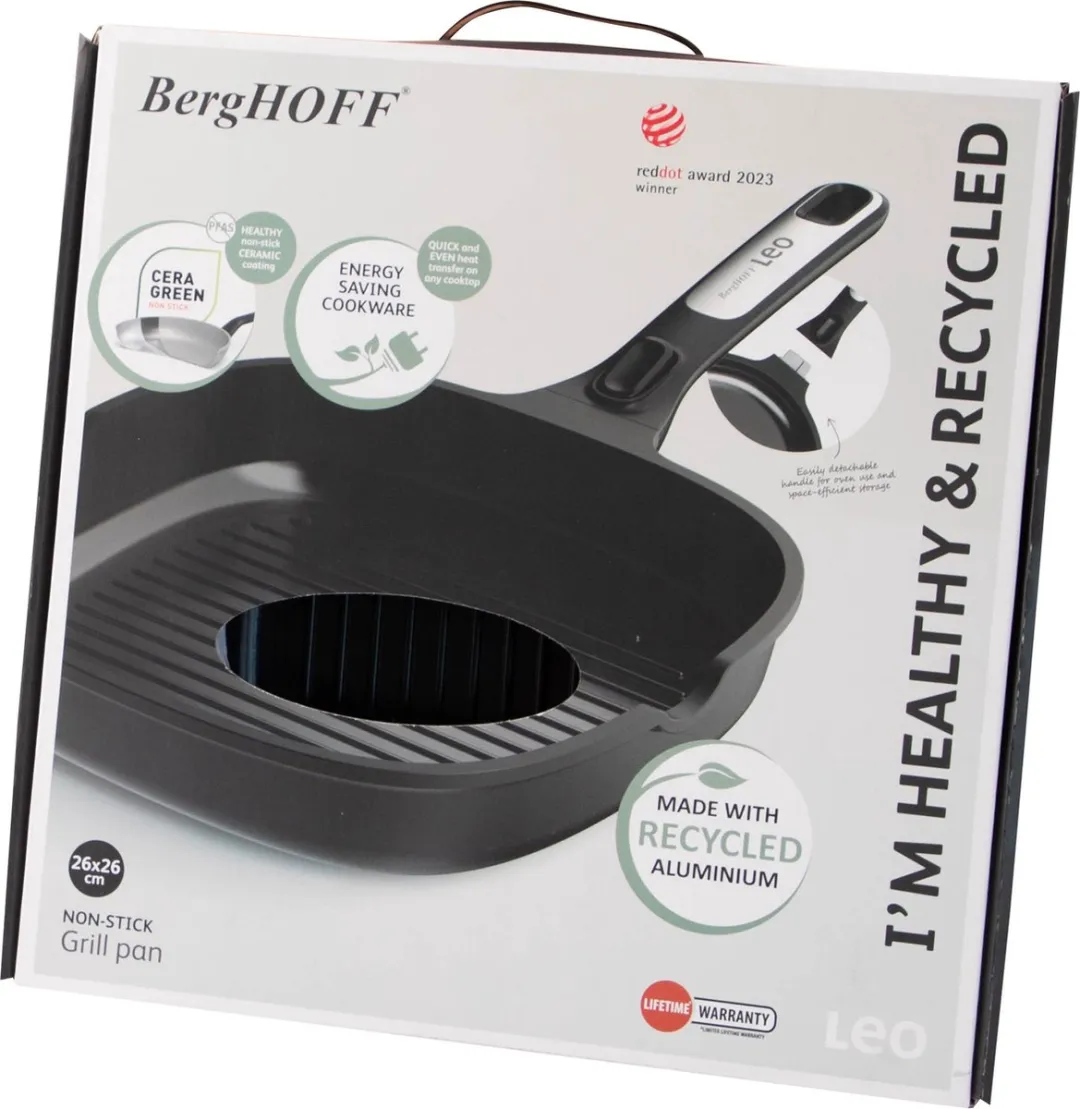 BergHOFF LEO Grillpan Phantom - Ø26cm - Zwart