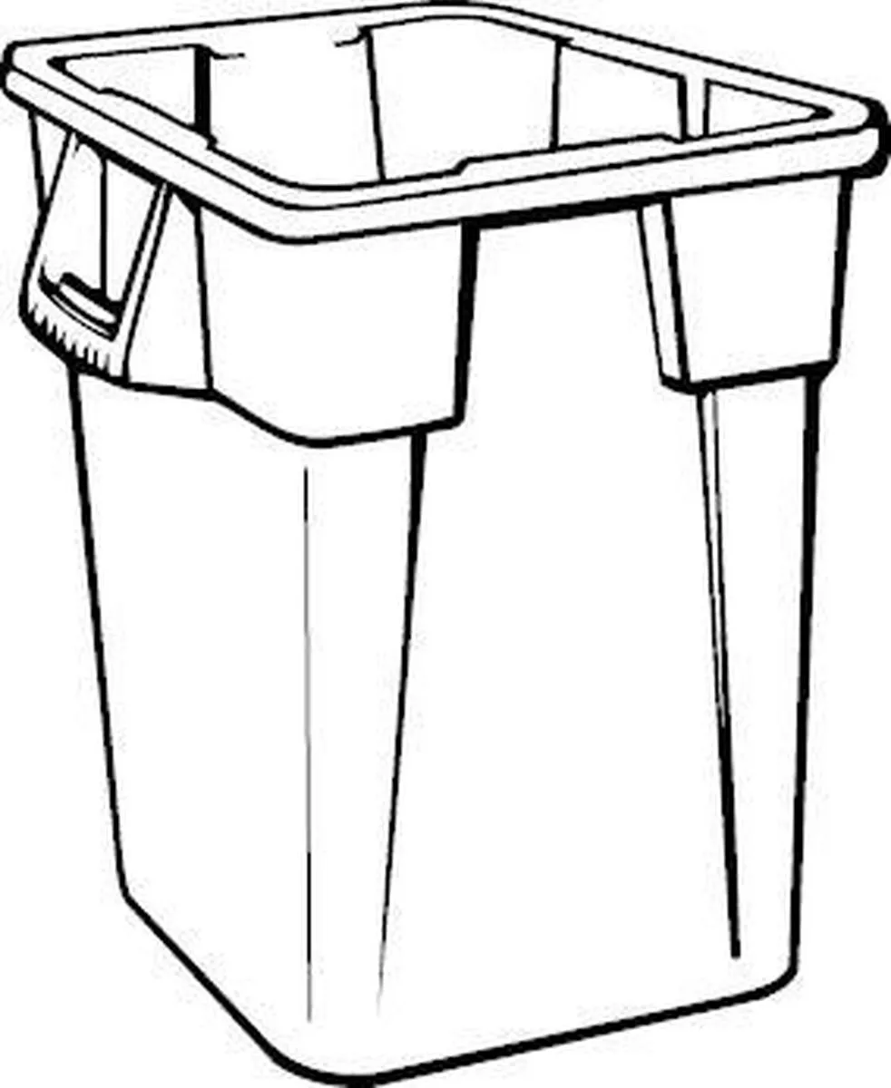 Rubbermaid Vierkante Brute VB 003536 Afvalbak 106L - Donkergrijs