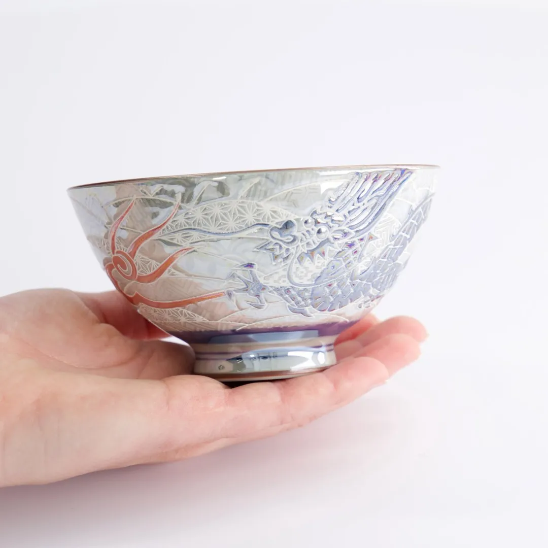 Tokyo Design Studio Luster Draak Rijstkom - 300ml - Blauw/Wit