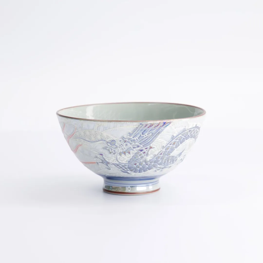 Tokyo Design Studio Luster Draak Rijstkom - 300ml - Blauw/Wit