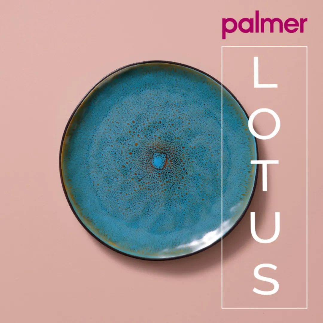 Palmer Lotus Bordenset 2 Stuks - Ø27,5cm - Turquoise/Zwart