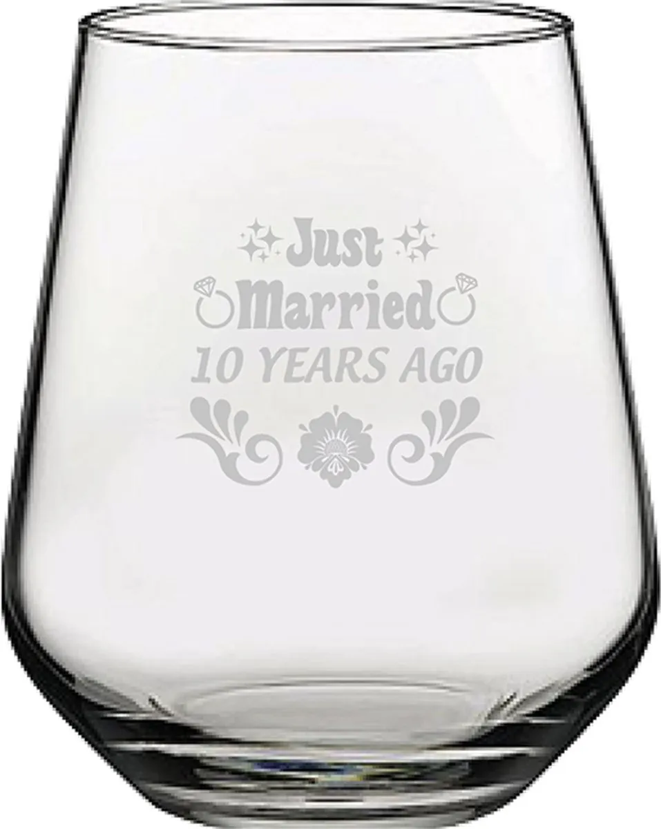 Pasabahce Gegraveerd Drinkglas Just Married 10 years ago 42,5cl