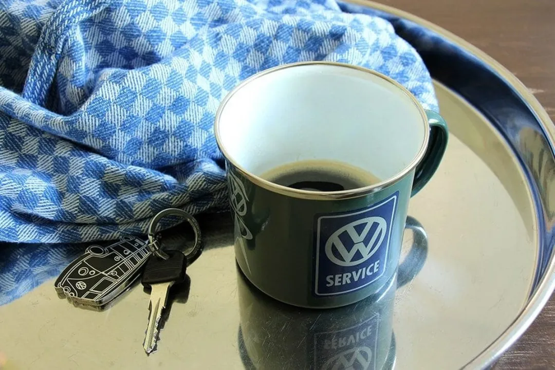 Volkswagen Service Emaille Drinkbeker 333ml - Grijs