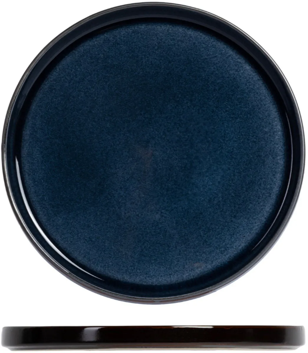 Cosy&Trendy Quintana Gebaksbordjes - 4 Stuks Ø14cm - Porselein Blauw