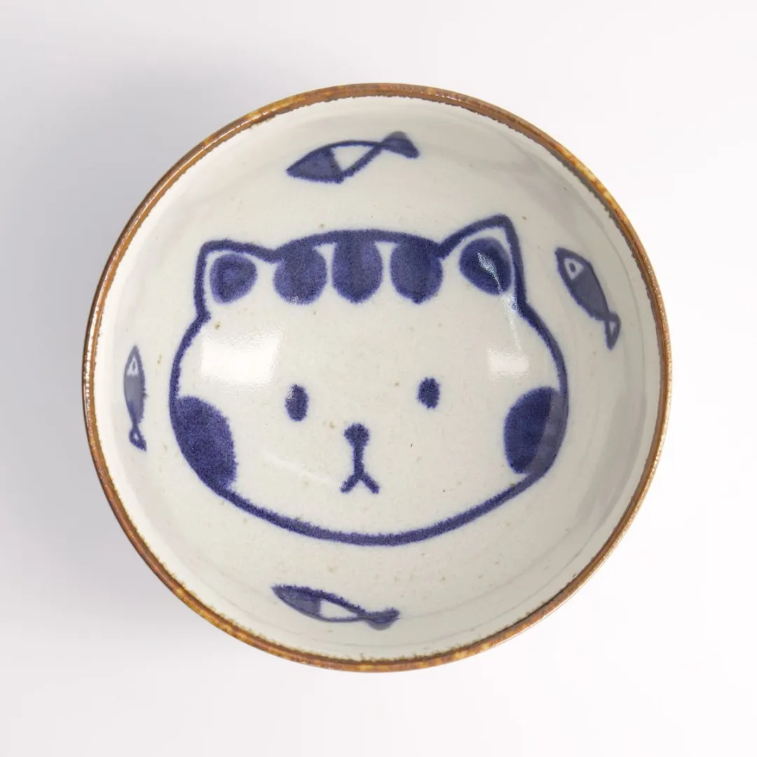 Tokyo Design Studio Kawaii Kat Neko Kom - 500ml - Blauw/Wit
