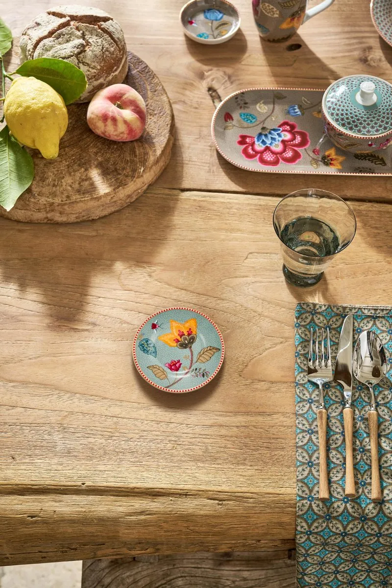 Pip Studio Blooming Tales Petit Four Bord 12cm - Blauw