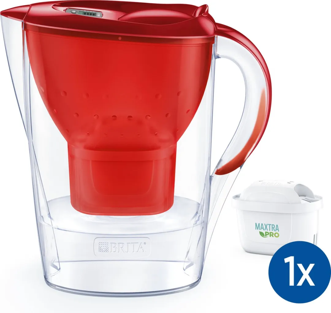 Brita Marella Waterfilterkan 2,4L - Rood - MAXTRA PRO Filter
