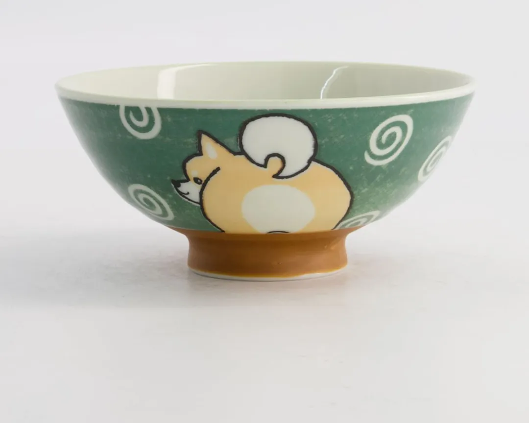 Tokyo Design Studio Kawaii Rijstkom Shiba Hond Groen 500ml