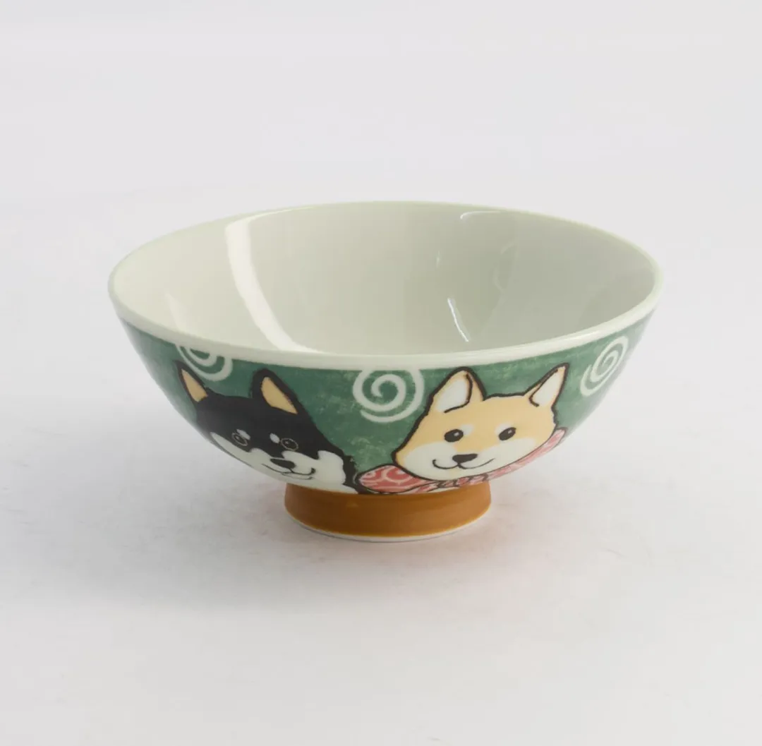 Tokyo Design Studio Kawaii Rijstkom Shiba Hond Groen 500ml