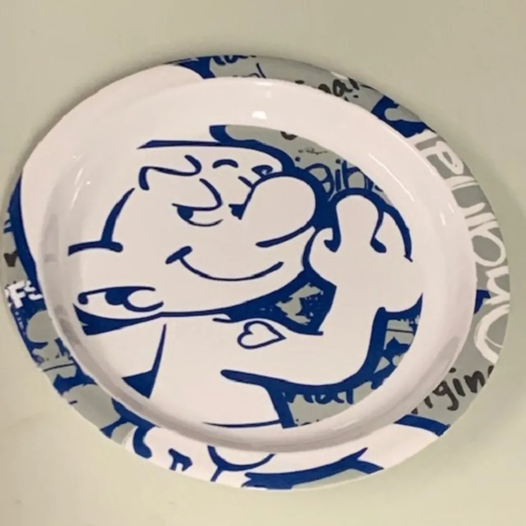 De Smurfen Potige Smurf Bord - 5 Stuks - Blauw
