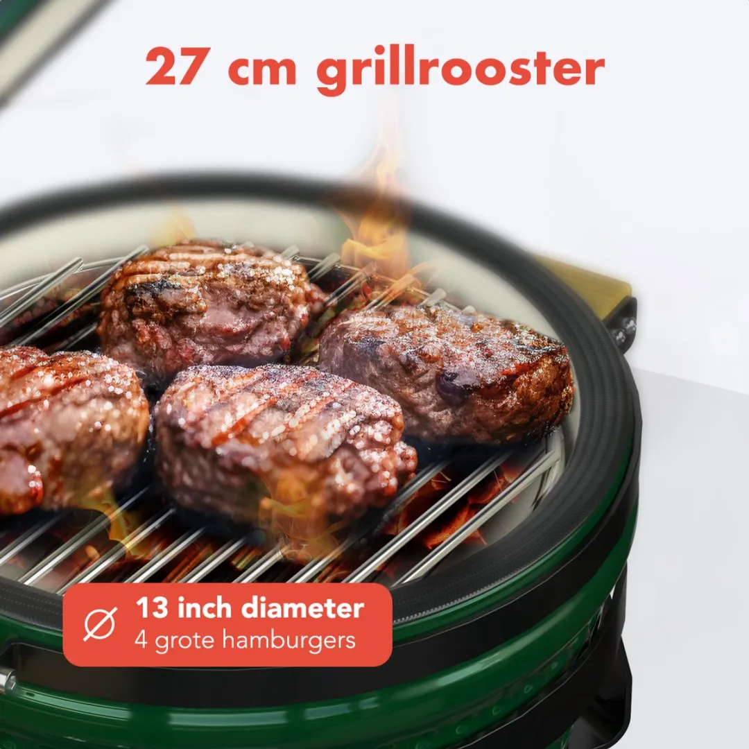 KitchenBrothers Kamado BBQ KB4206 - 38.5cm Groen - Deluxe Set