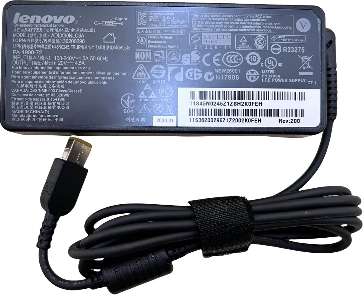 Lenovo USB-C Adapter FRU01FR024 65W - Zwart