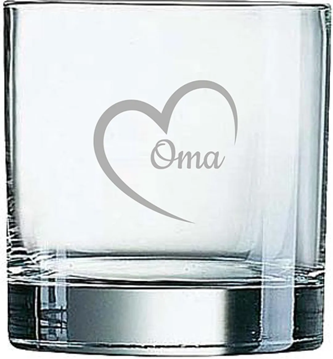 Arcoroc Gegraveerd Whiskeyglas 38cl Oma met hartje