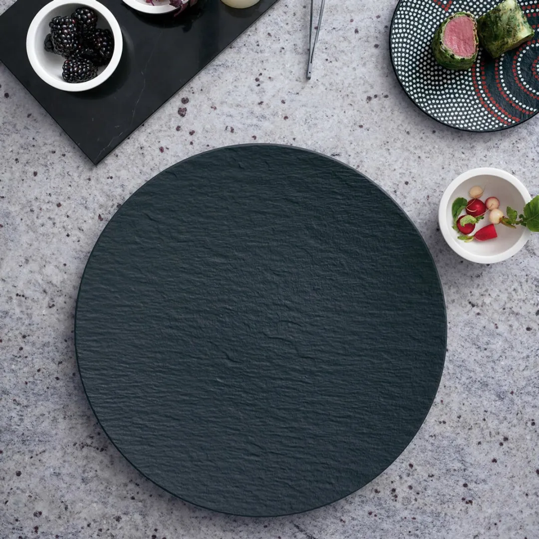 Villeroy & Boch Manufacture Rock Pizzabord - Ø32cm - Zwart/Grijs
