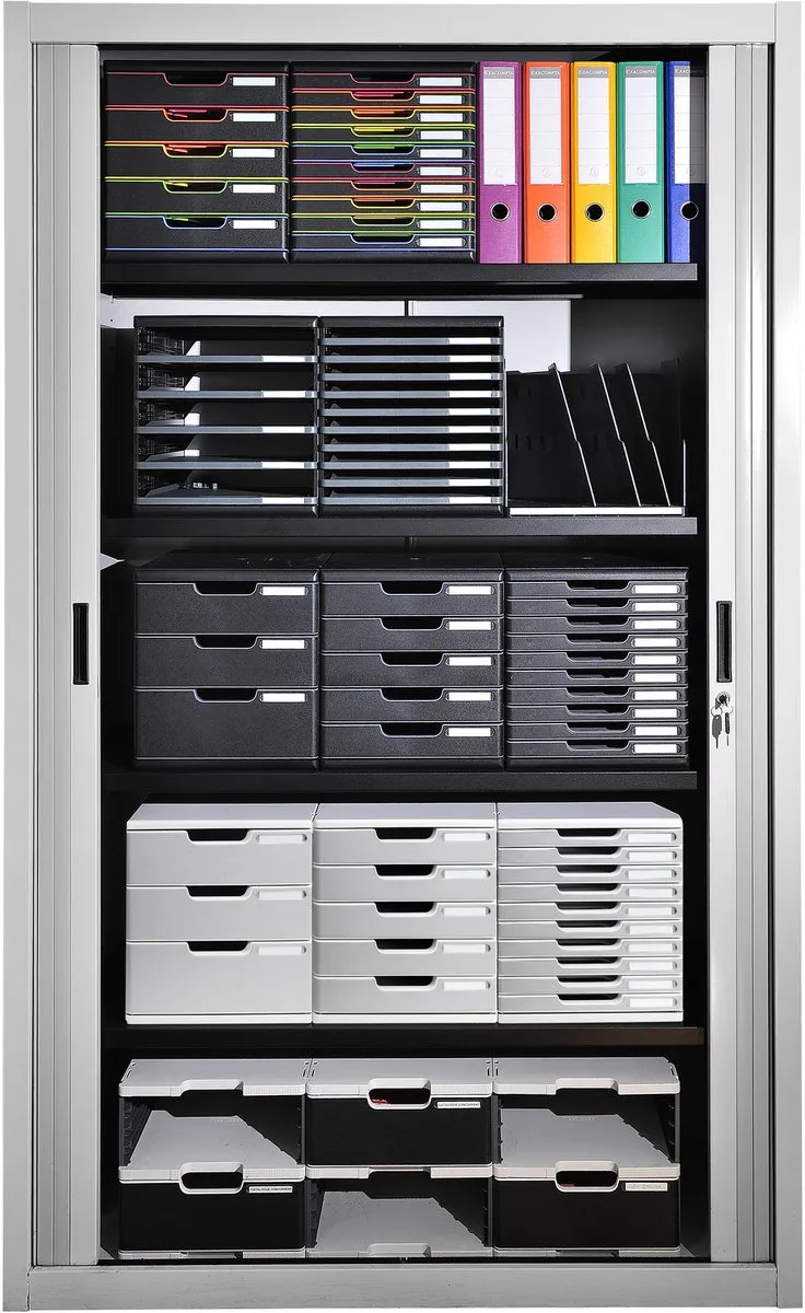 Exacompta Ladenbox MODULO A4 5 Gesloten Laden - Graniet