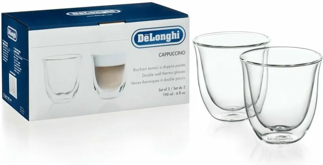 De'Longhi Cappuccino Kopjes Set 2 Stuks - 0.27L - Glas