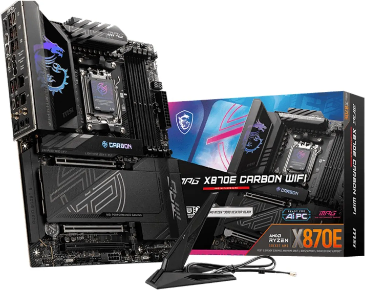 MSI MPG X870E CARBON WIFI Moederbord - ATX - AMD X870 - Socket AM5 - afbeelding 6 van 6