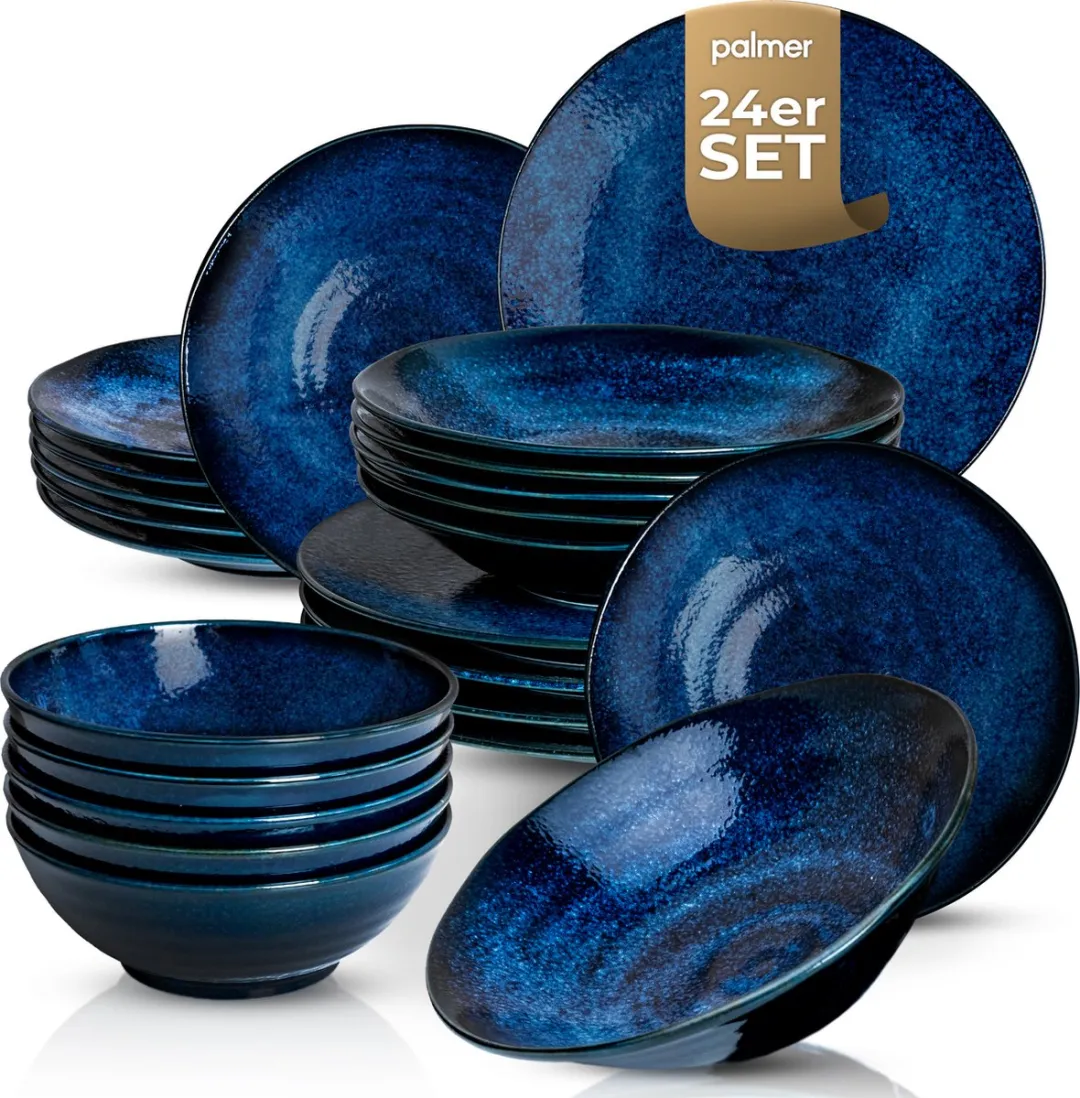 Palmer Kiryu Serviesset 24-delig - 6 Personen - Blauw Porselein - MPN 532675