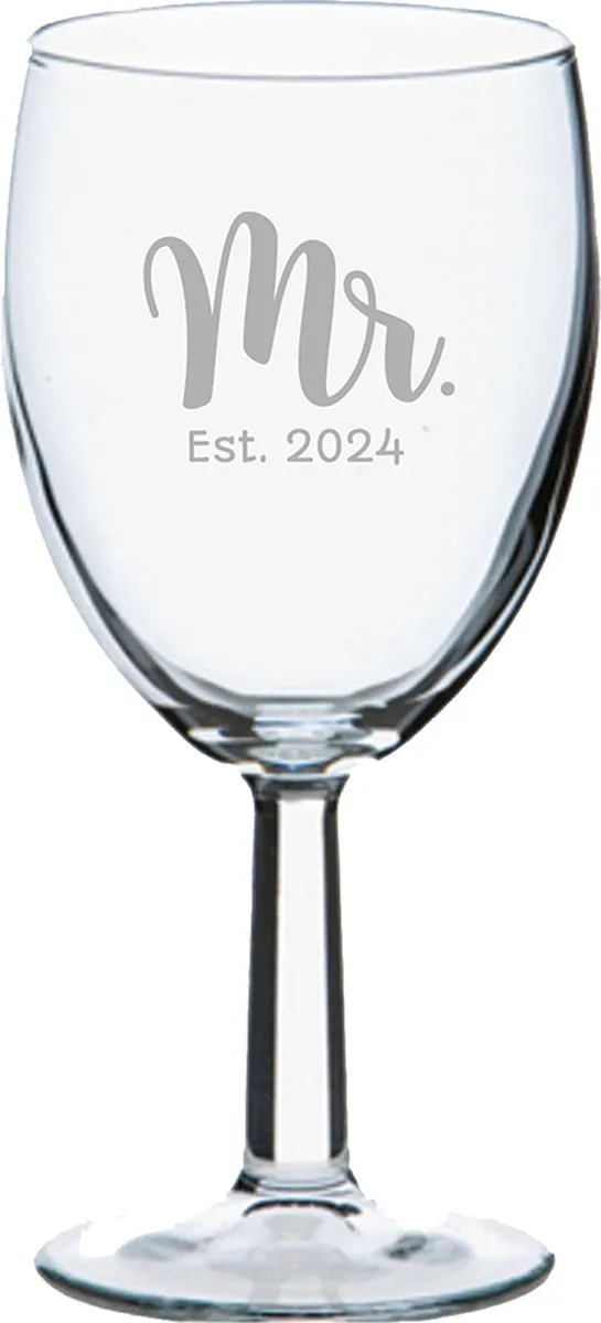 Pasabahce Gegraveerd Wijnglas Mr. Est. 2024