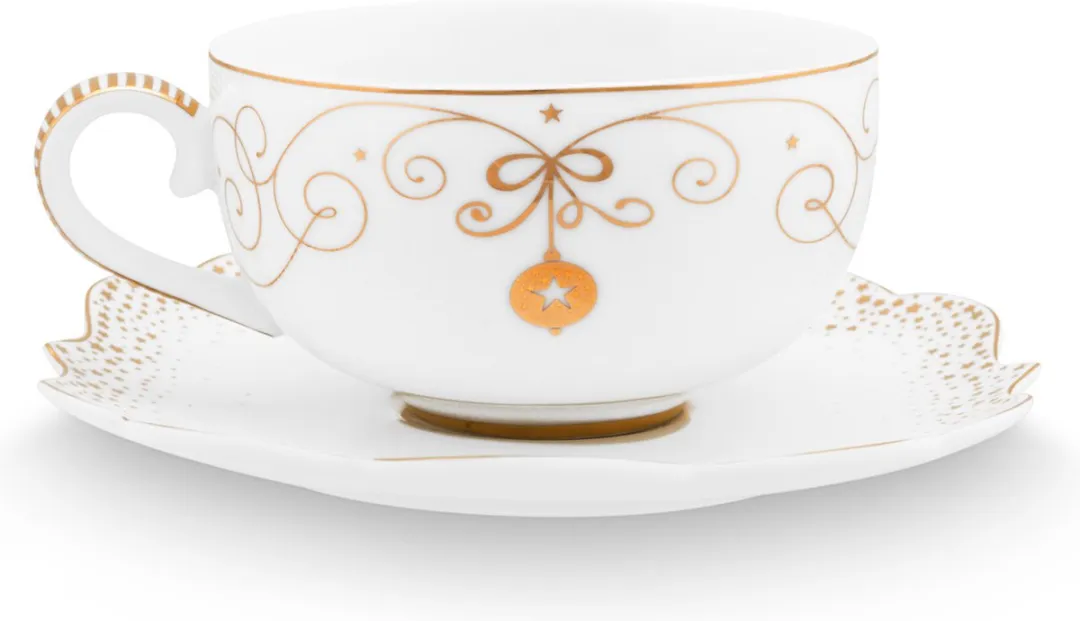 Pip Studio Royal Winter Espresso Kop & Schotel 125ml - Wit