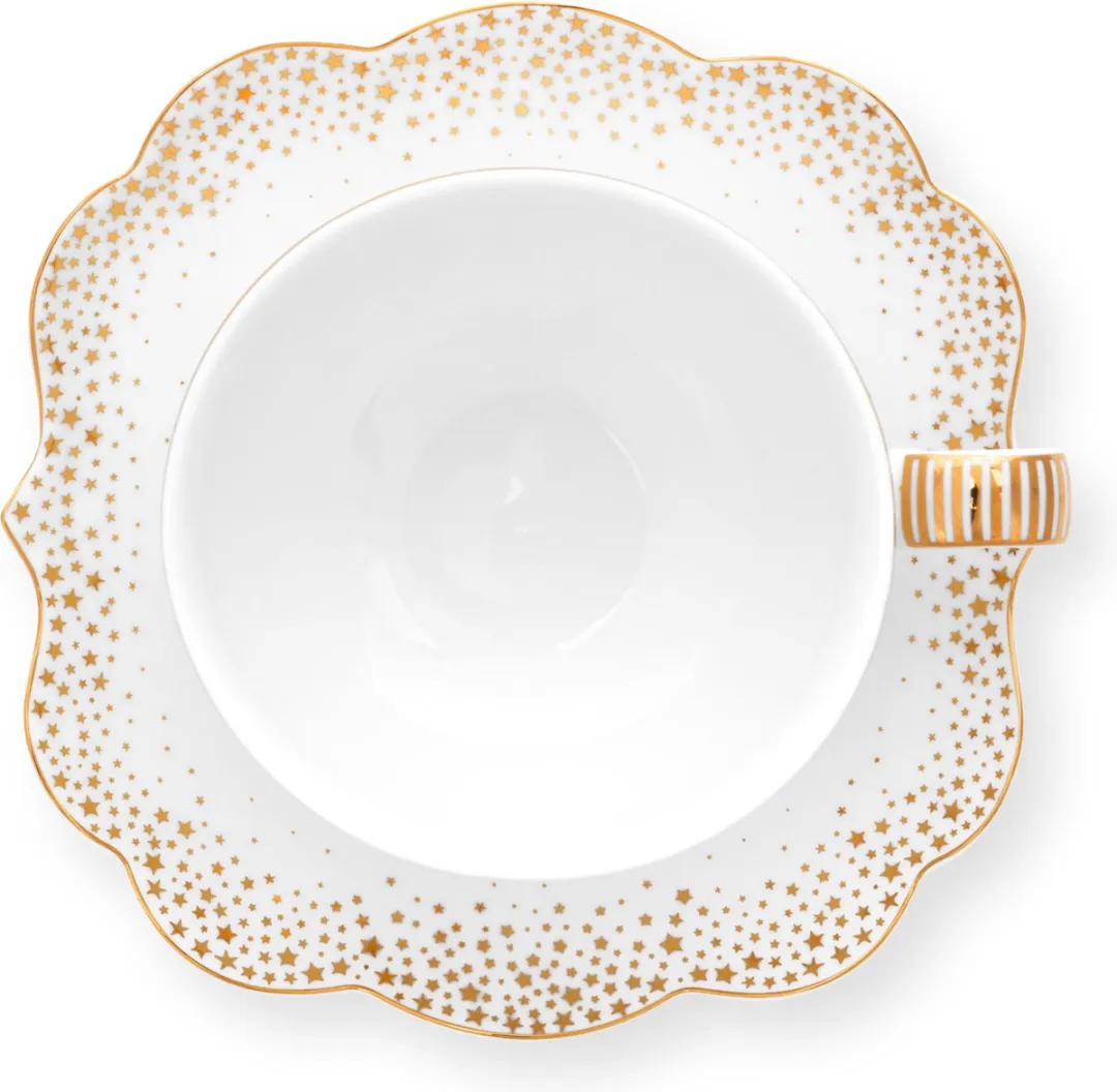 Pip Studio Royal Winter Espresso Kop & Schotel 125ml - Wit