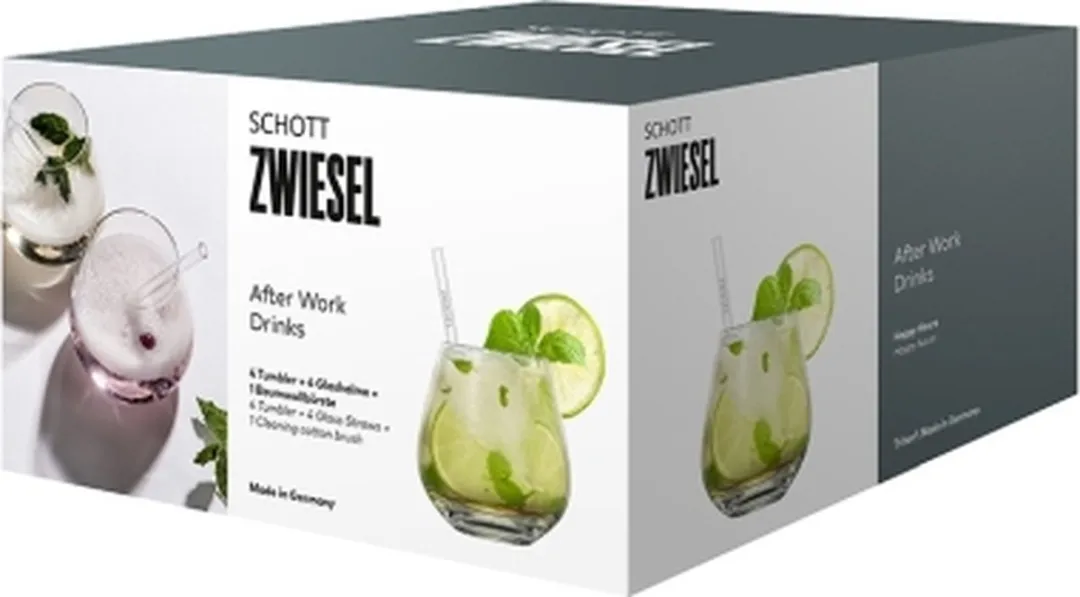 Schott Zwiesel After Work Drinks 9-delige Set 130015 - Cocktailglazen & Rietjes