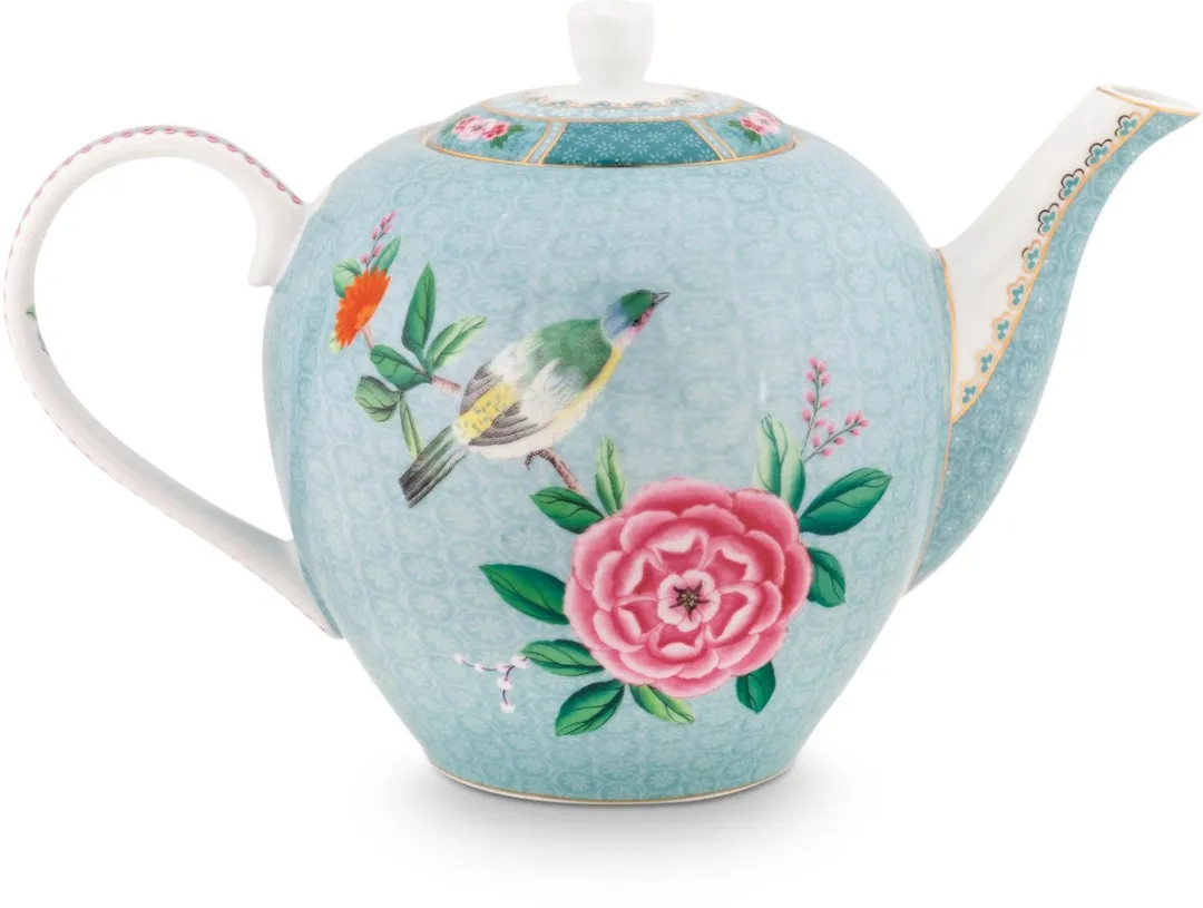 Pip Studio Blushing Birds Theepot 1,6L - Blauw