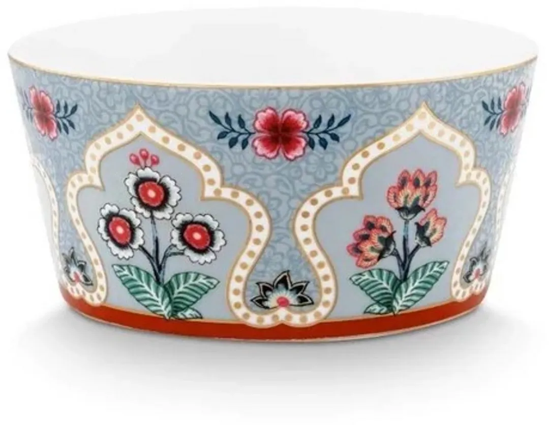Pip Studio Oriental Flower Festival Blauwe Cadeauset - 4 Bowls 12cm