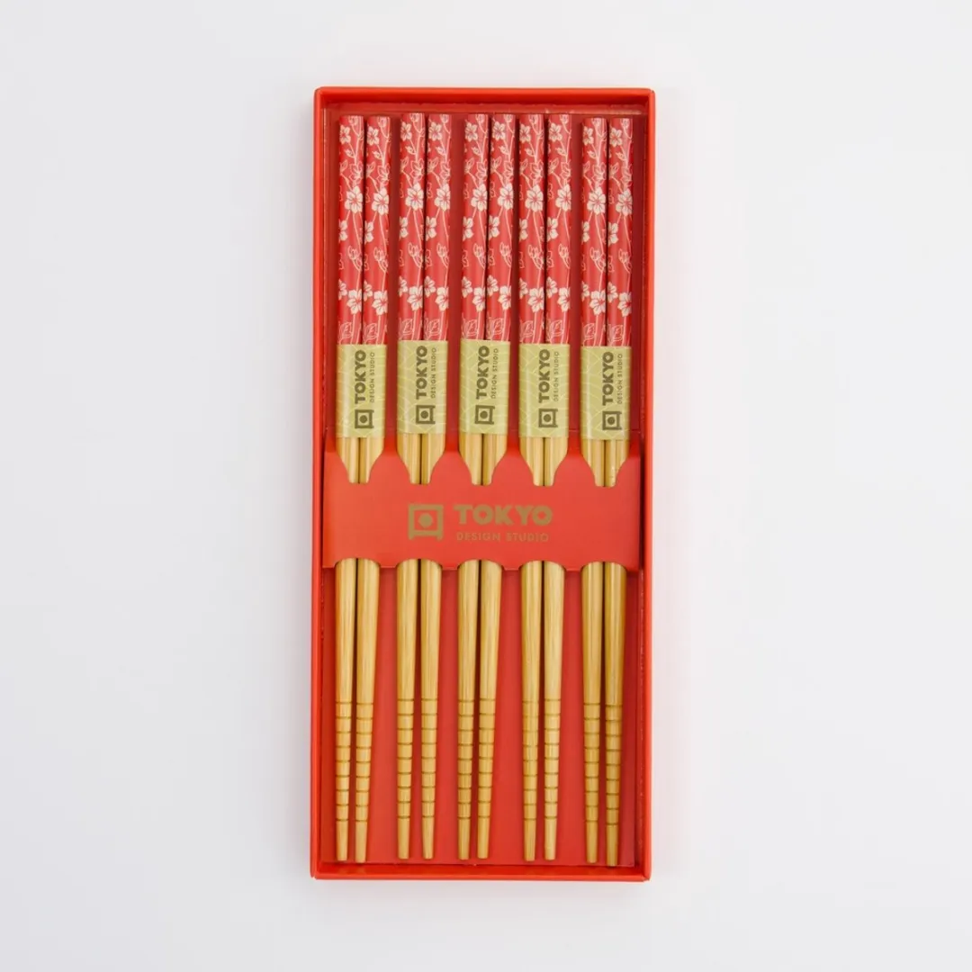Tokyo Design Studio Rood Eetstokjes - 5 Paren