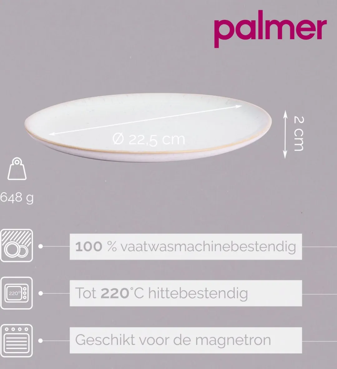 Palmer Light Blue Sea Bordenset - 2 Stuks ø 22,5cm - Wit/Lichtblauw