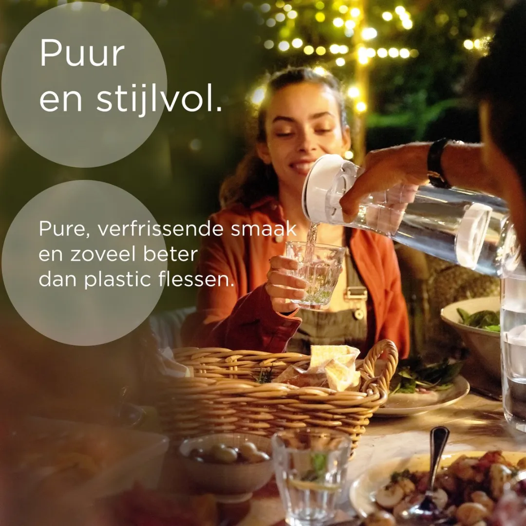 BRITA waterfilterkaraf white-graphite (1,3L) - incl. 1 MicroDisc filter - vermindert PFAS*, chloor, herbiciden, pesticiden en andere onzuiverheden met behoud van mineralen