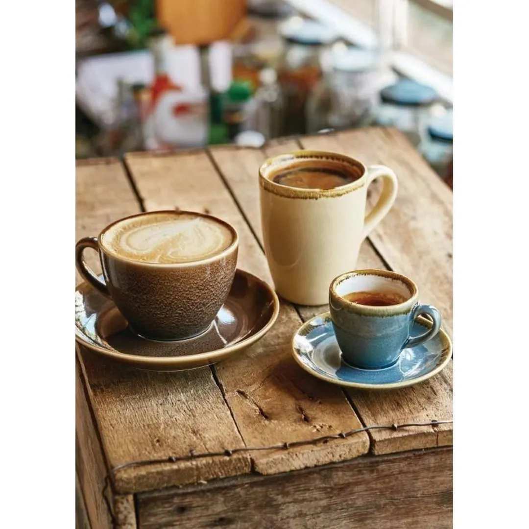 Olympia Kiln Cappuccino Koppen Set 6 Stuks - Blauw 34cl