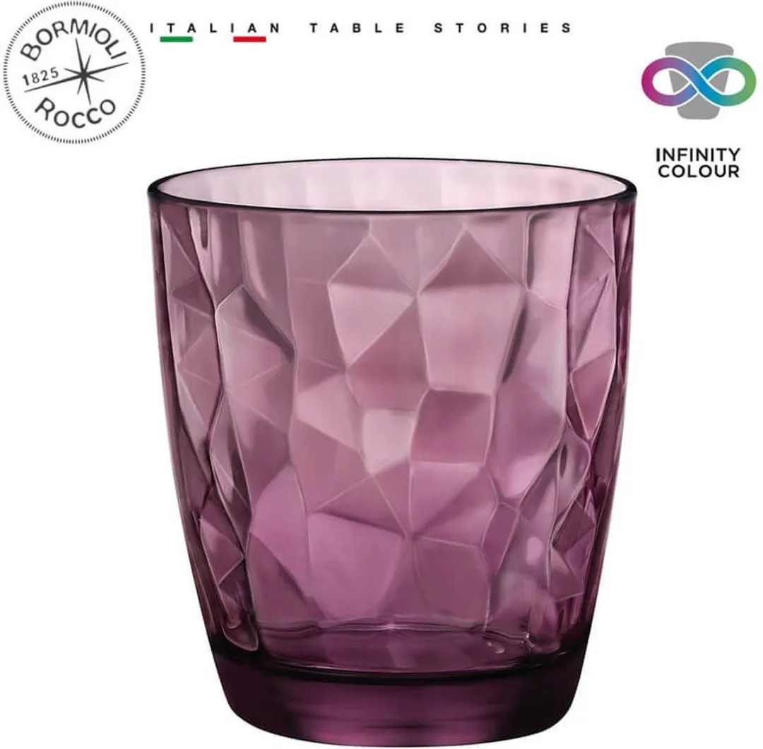 Bormioli Rocco Diamond Tumbler 30cl - Paars - 6 Stuks