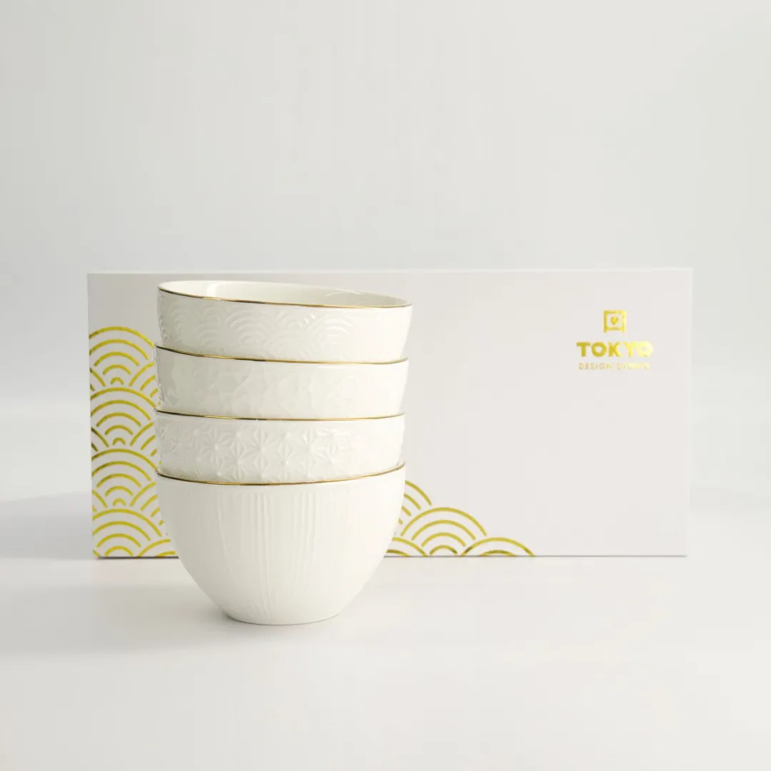 Tokyo Design Studio Nippon White Kommen Set - Ø11,4cm - 4 Stuks