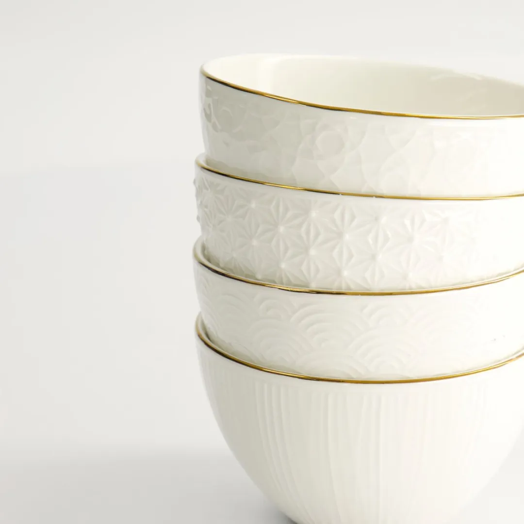 Tokyo Design Studio Nippon White Kommen Set - Ø11,4cm - 4 Stuks