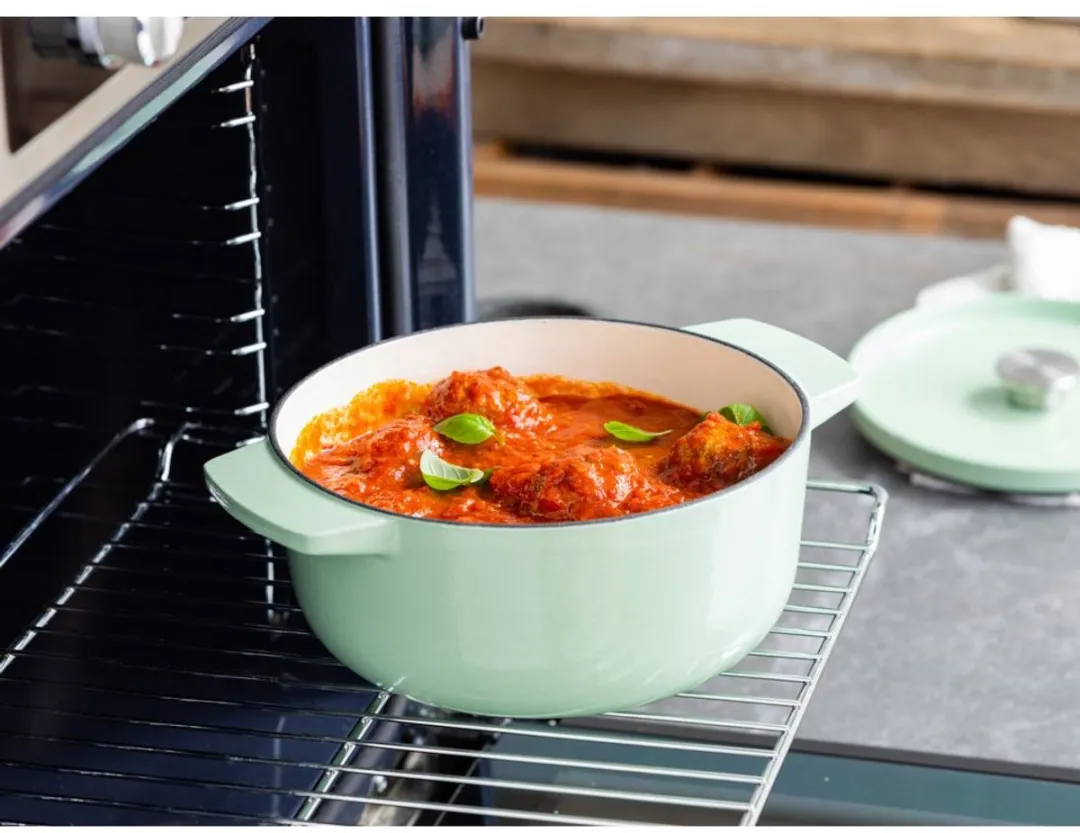 KitchenAid Gietijzeren Braadpan 22cm - 5,2L - Pistache